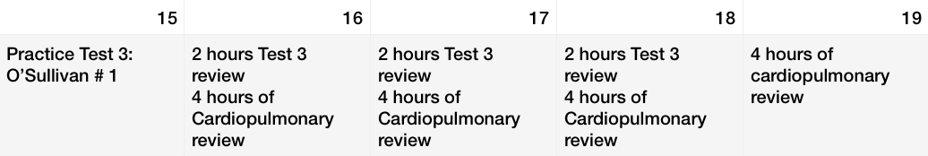 NPTE Study Schedules